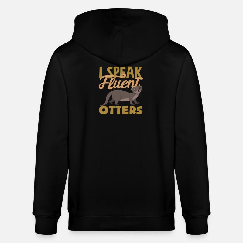 Les loutres de mer parlent couramment - Veste à capuche bio CULTIVATOR Stanley/Stella Unisexe - noir