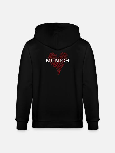 J’adore Munich, souvenir Munich - Veste à capuche bio CULTIVATOR Stanley/Stella Unisexe - noir