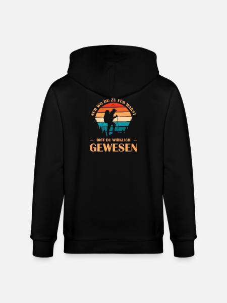 Wandern Sprüche Wanderer Wanderoutfits - Stanley/Stella Unisex Bio-Kapuzenjacke CULTIVATOR  - Schwarz