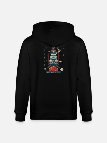 Skiing Snowman - Snow Legends Never Melt - Stanley/Stella CULTIVATOR  Unisex Organic Hooded Jacket - black