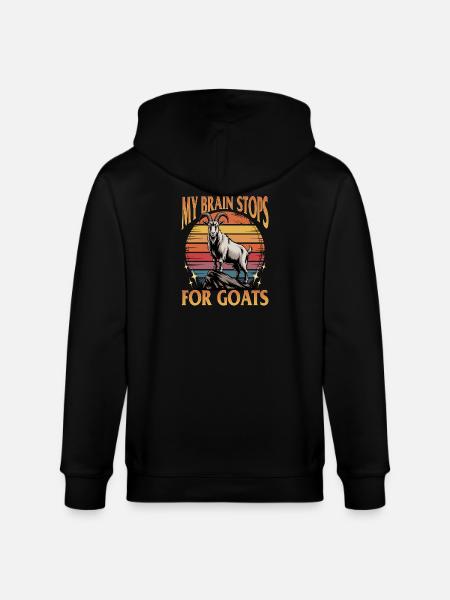 Funny Farm Animal Goat - Stanley/Stella CULTIVATOR Unisex Organic Hooded Jacket - black
