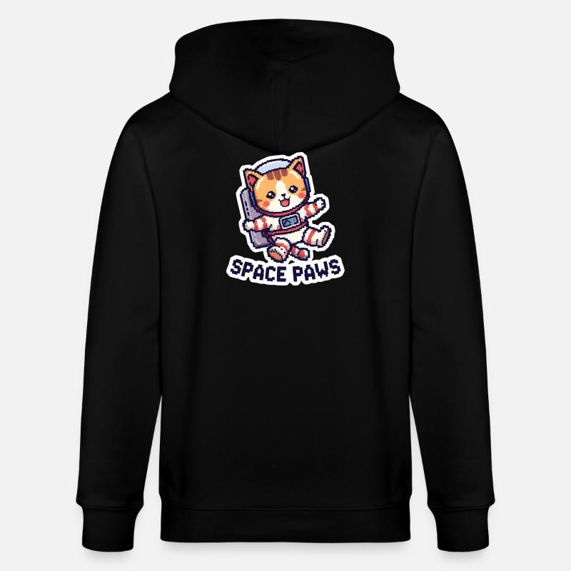 Space Paws – Pixel Cat in Space - Stanley/Stella Unisex Bio-Kapuzenjacke CULTIVATOR  - Schwarz