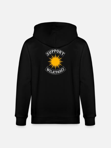 Kurdistan sun - Stanley/Stella CULTIVATOR  Unisex Organic Hooded Jacket - black