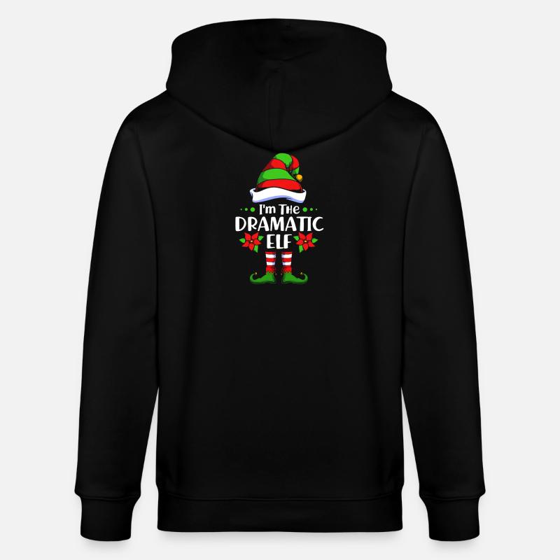 Elfe Elf Weihnachtsgeschenk Dramaqueen Drama - Stanley/Stella Unisex Bio-Kapuzenjacke CULTIVATOR  - Schwarz