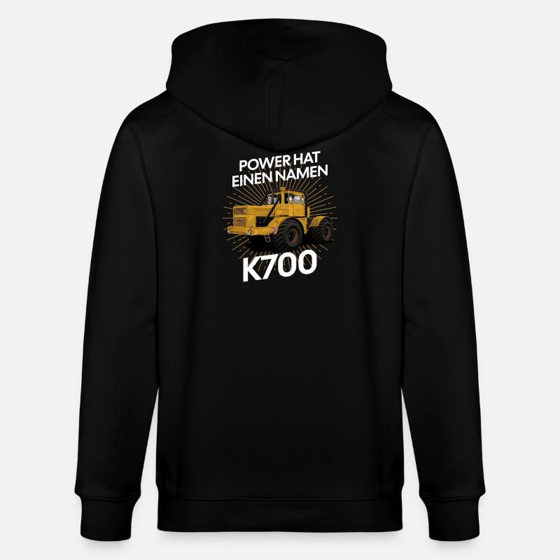 K700 Traktor Power Design - Stanley/Stella Unisex Bio-Kapuzenjacke CULTIVATOR  - Schwarz