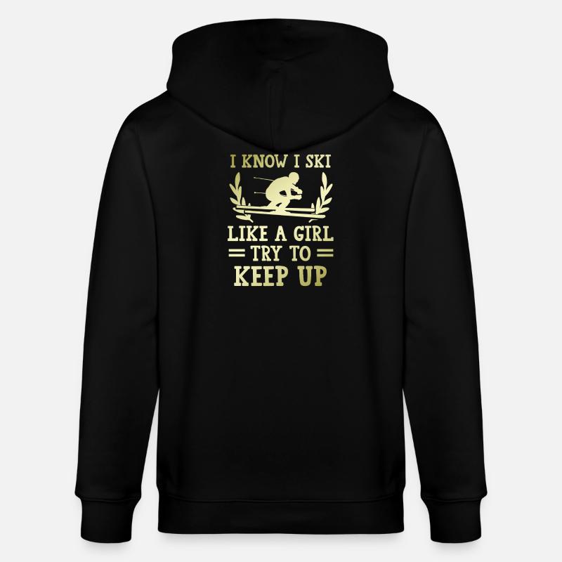 Ski wie ein Mädchen - Stanley/Stella Unisex Bio-Kapuzenjacke CULTIVATOR - Schwarz