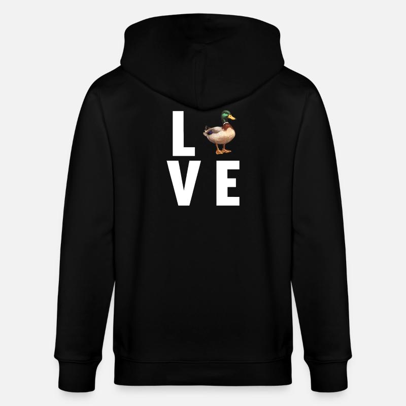 Ducks Duck - Stanley/Stella CULTIVATOR  Unisex Organic Hooded Jacket - black