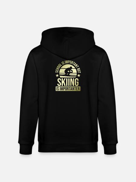 schule wichtig ski wichtiger - Stanley/Stella Unisex Bio-Kapuzenjacke CULTIVATOR - Schwarz