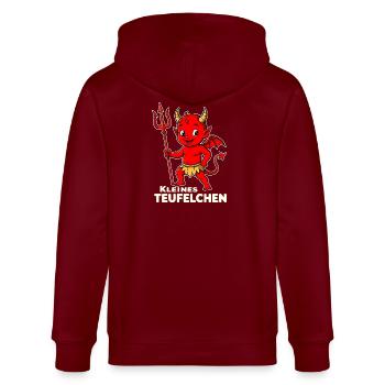Déguisement de diable Halloween Petit diable Trident - Veste à capuche bio CULTIVATOR Stanley/Stella Unisexe - bordeaux - Dos - Anna (173cm)