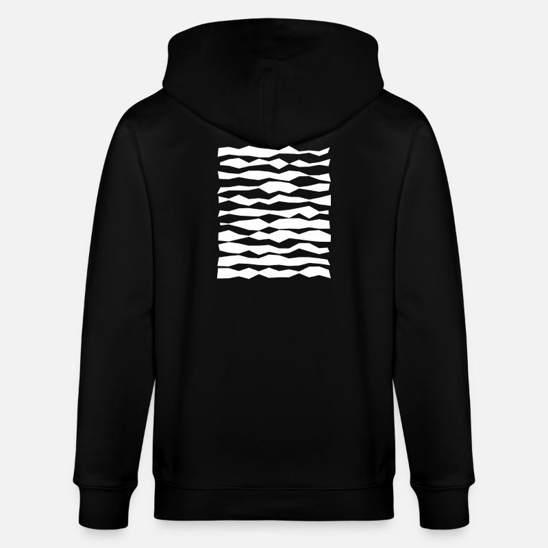Rayures monochromes en zigzag - Veste à capuche bio CULTIVATOR Stanley/Stella Unisexe - noir
