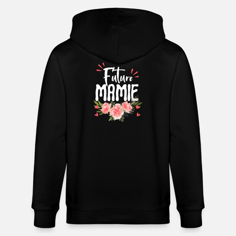 Future mamie, Annonce grossesse fleurie - Veste à capuche bio CULTIVATOR Stanley/Stella Unisexe - noir