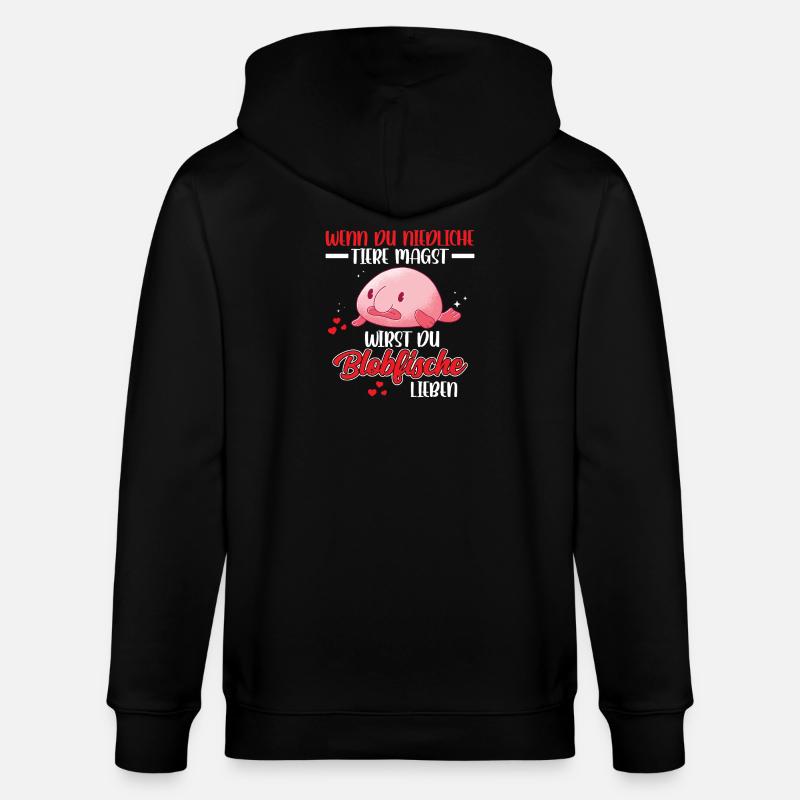 Blobfish est mignon Blobfish drôle - Veste à capuche bio CULTIVATOR Stanley/Stella Unisexe - noir