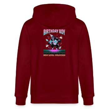 Birthday Gamer VR - Stanley/Stella Unisex Bio-Kapuzenjacke CULTIVATOR  - Burgunderrot - Hinten - Anna (173cm)