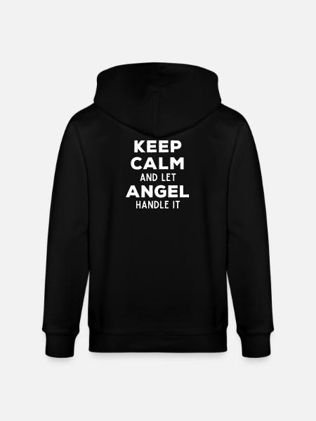 Keep Calm Let Angel Fix It Funny Saying - Stanley/Stella CULTIVATOR  Unisex Organic Hooded Jacket - black