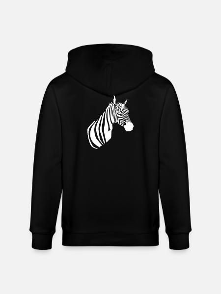 Zebra T-shirt - Stanley/Stella CULTIVATOR Unisex Organic Hooded Jacket - black