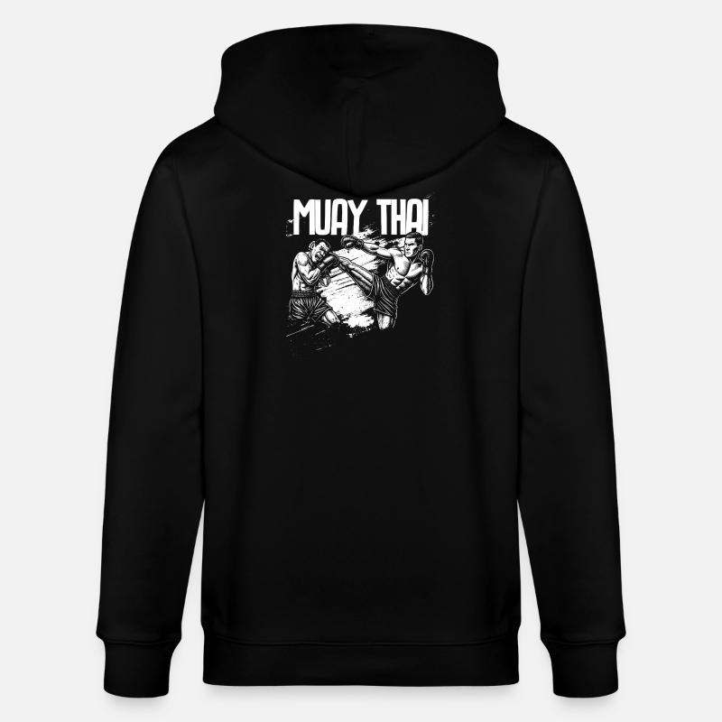 Muay Thai – High Kick - Stanley/Stella Unisex Bio-Kapuzenjacke CULTIVATOR - Schwarz