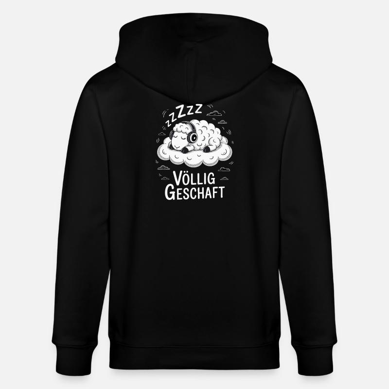 Völlig geschafft geSchaft Schaf Design - Stanley/Stella Unisex Bio-Kapuzenjacke CULTIVATOR  - Schwarz