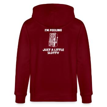 Little Slotty Casino Jeu Joueur Drôle - Veste à capuche bio CULTIVATOR Stanley/Stella Unisexe - bordeaux - Dos - Anna (173cm)