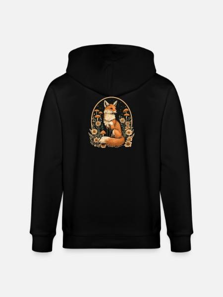 Fuchs Wald Pilze - Stanley/Stella Unisex Bio-Kapuzenjacke CULTIVATOR - Schwarz