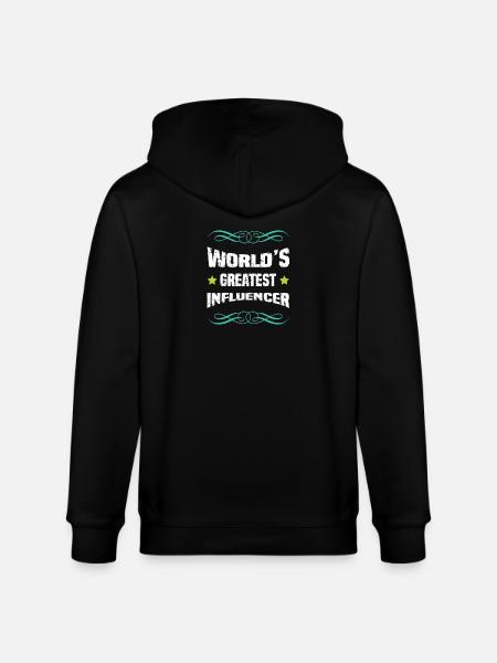 World's Best Influencer - Stanley/Stella CULTIVATOR Unisex Organic Hooded Jacket - black