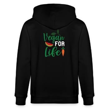 Vegan For Life - Stanley/Stella CULTIVATOR  Unisex Organic Hooded Jacket - black - Back - Anna (173cm)