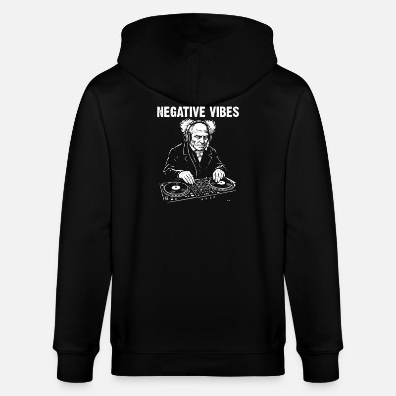 Negative Vibes par DJ Schopenhauer - Veste à capuche bio CULTIVATOR Stanley/Stella Unisexe - noir