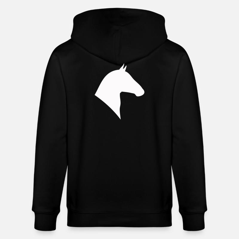 Pferdekopf Silhouette - Stanley/Stella Unisex Bio-Kapuzenjacke CULTIVATOR  - Schwarz