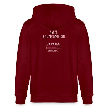 Agronome en formation Chargement - Veste à capuche bio CULTIVATOR Stanley/Stella Unisexe - bordeaux - Dos - Anna (173cm)
