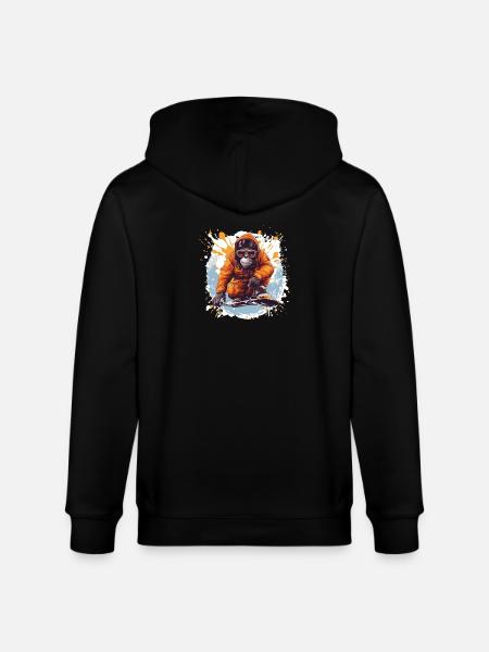 Affe Snowboard - Stanley/Stella Unisex Bio-Kapuzenjacke CULTIVATOR - Schwarz