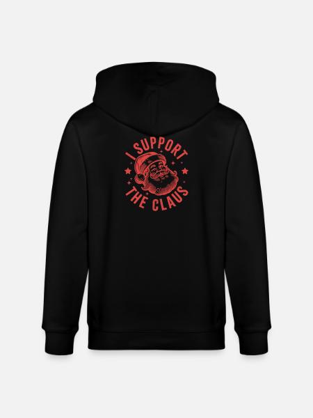 I Support the Claus - Stanley/Stella CULTIVATOR  Unisex Organic Hooded Jacket - black