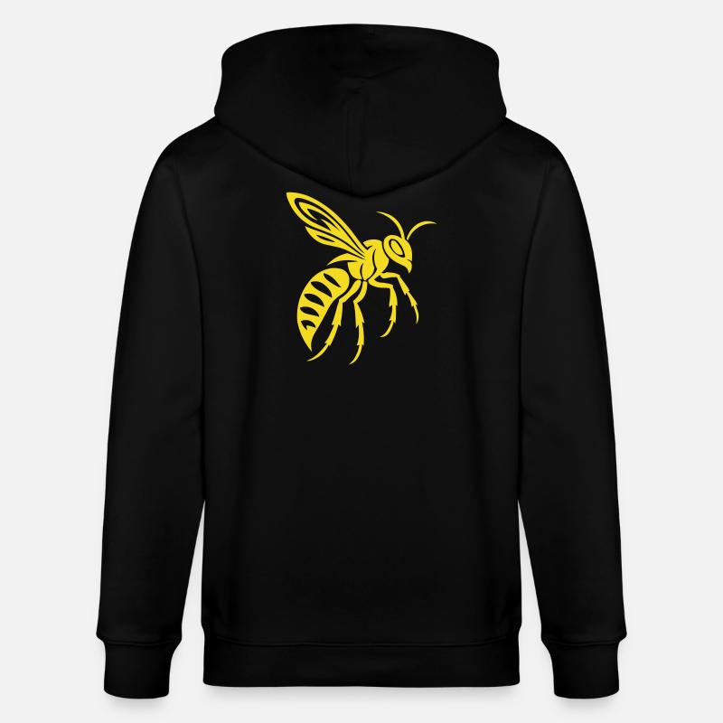 Silhouette de guêpe jaune sur noir - Veste à capuche bio CULTIVATOR Stanley/Stella Unisexe - noir