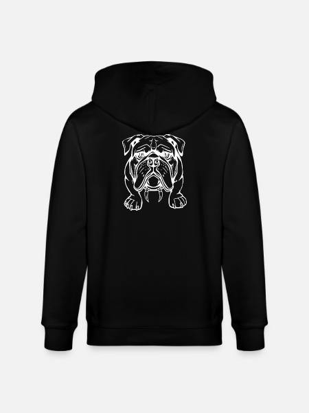 Bulldog Dog T-shirt Gift - Stanley/Stella CULTIVATOR Unisex Organic Hooded Jacket - black