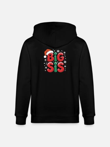 Große Schwester Weihnachtsmotiv Schnee - Stanley/Stella Unisex Bio-Kapuzenjacke CULTIVATOR  - Schwarz