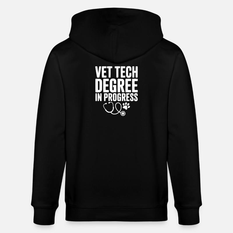 Studium der Veterinärtechnik in Arbeit - Stanley/Stella Unisex Bio-Kapuzenjacke CULTIVATOR - Schwarz