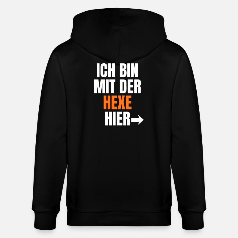 Ich bin bei der Hexe hier - Stanley/Stella Unisex Bio-Kapuzenjacke CULTIVATOR  - Schwarz