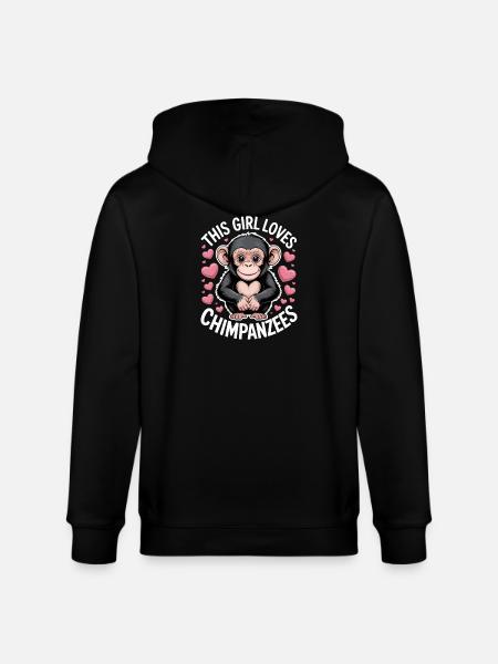 Chimpanzee Saying Monkey Funny Chimpanzee Gift - Stanley/Stella CULTIVATOR  Unisex Organic Hooded Jacket - black
