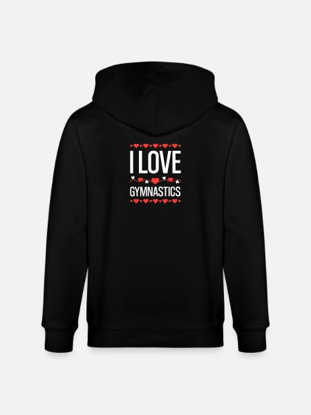 I love gymnastics - Stanley/Stella CULTIVATOR Unisex Organic Hooded Jacket - black
