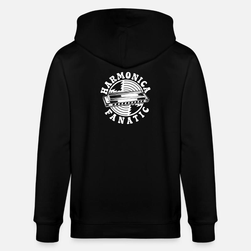 Harmonica Musican Fanatic Harmonica - Stanley/Stella CULTIVATOR  Unisex Organic Hooded Jacket - black