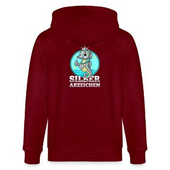 Silber Abzeichen Schwimmen Bestanden Leistung - Stanley/Stella Unisex Bio-Kapuzenjacke CULTIVATOR  - Burgunderrot - Hinten - Anna (173cm)
