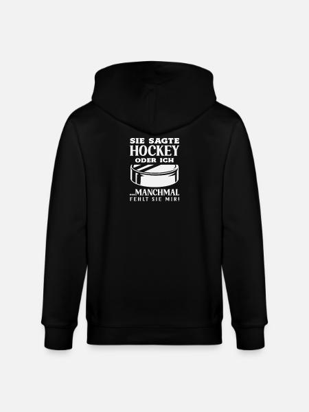 Funny Hockey Hockey Player Gift - Stanley/Stella CULTIVATOR Unisex Organic Hooded Jacket - black