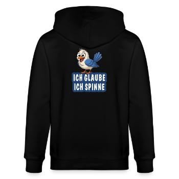 ICH GLAUBE ICH SPINNE - Stanley/Stella Unisex Bio-Kapuzenjacke CULTIVATOR  - Schwarz - Hinten - Anna (173cm)