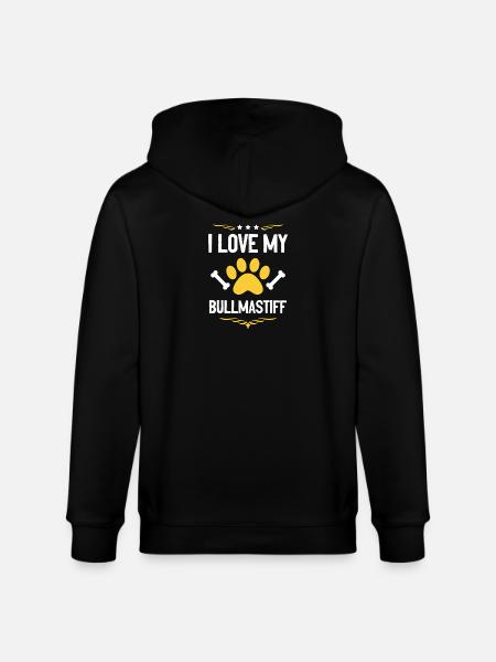 I love Bullmastiff - Stanley/Stella CULTIVATOR Unisex Organic Hooded Jacket - black