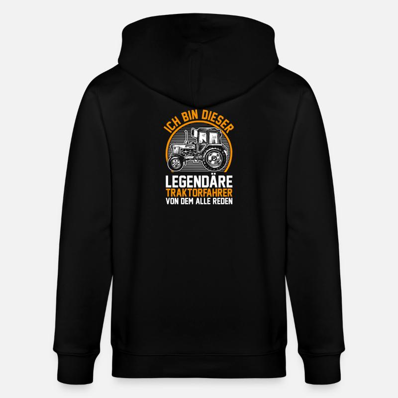 Landwirt Bauernhof Farmer Bauer Traktor - Stanley/Stella Unisex Bio-Kapuzenjacke CULTIVATOR  - Schwarz