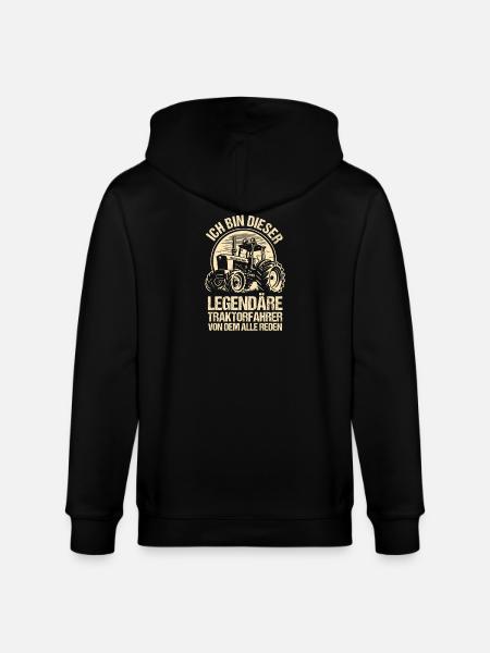 Farmer Farm Farmer Farmer Tractor - Stanley/Stella CULTIVATOR  Unisex Organic Hooded Jacket - black