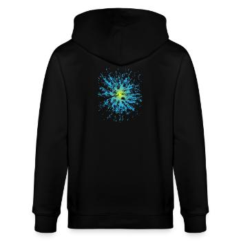 Waldweg Wandern - Bäume Natur Wildnis - Stanley/Stella Unisex Bio-Kapuzenjacke CULTIVATOR  - Schwarz - Hinten - Anna (173cm)