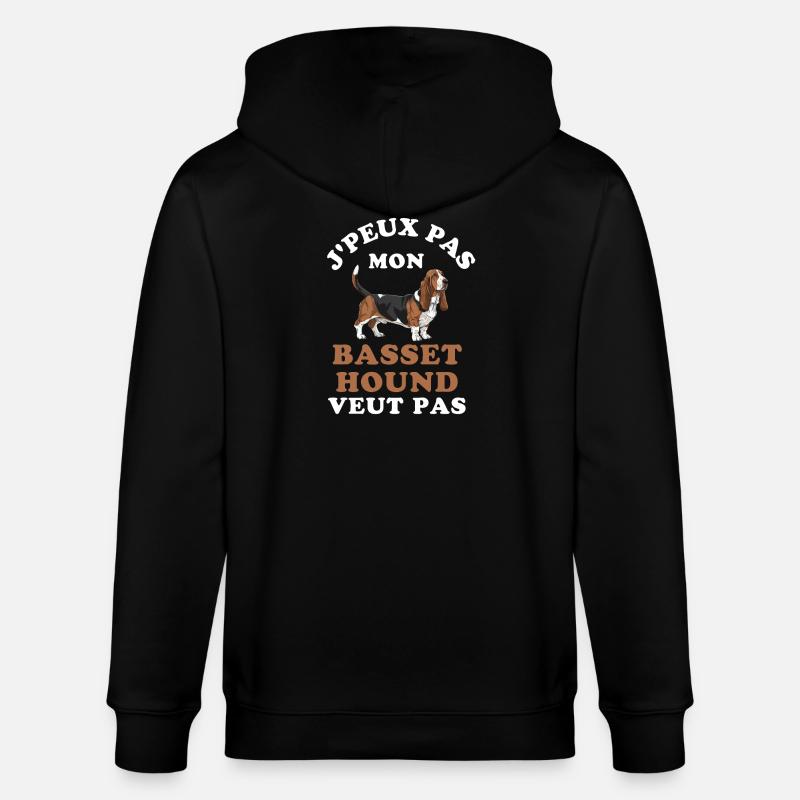 Basset Hound Jpeux Pas - Veste à capuche bio CULTIVATOR Stanley/Stella Unisexe - noir
