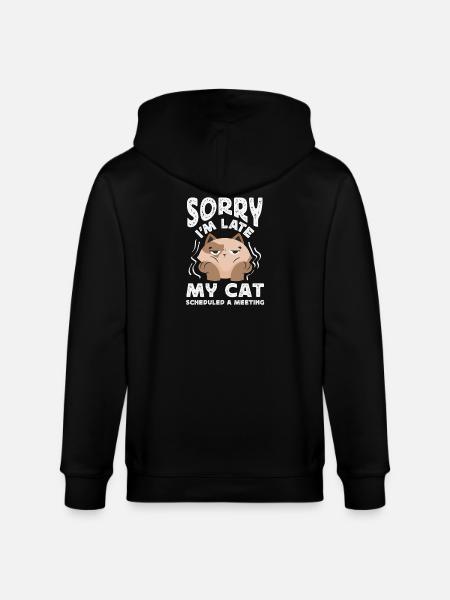 Sorry I'm late. - Stanley/Stella CULTIVATOR Unisex Organic Hooded Jacket - black