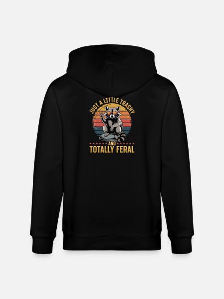 Funny Raccoon - Stanley/Stella Unisex Bio-Kapuzenjacke CULTIVATOR  - Schwarz