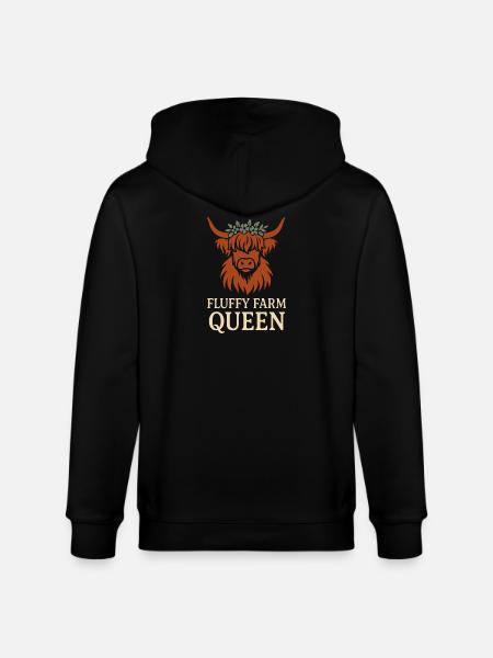 Highland Cow Rustic Animal Cute - Stanley/Stella CULTIVATOR Unisex Organic Hooded Jacket - black