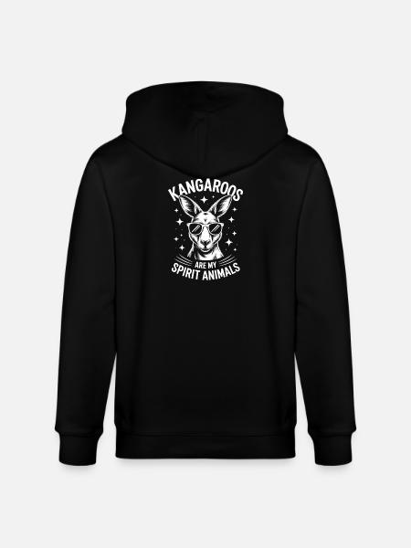 Kangaroo Saying Kangaroo Funny Kangaroo Gift - Stanley/Stella CULTIVATOR  Unisex Organic Hooded Jacket - black